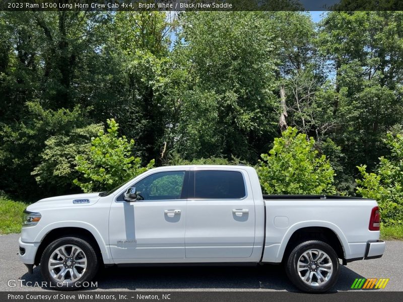 Bright White / Black/New Saddle 2023 Ram 1500 Long Horn Crew Cab 4x4