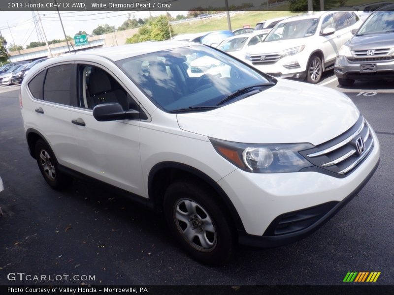 White Diamond Pearl / Gray 2013 Honda CR-V LX AWD