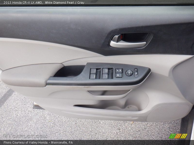 White Diamond Pearl / Gray 2013 Honda CR-V LX AWD