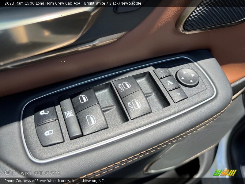 Bright White / Black/New Saddle 2023 Ram 1500 Long Horn Crew Cab 4x4