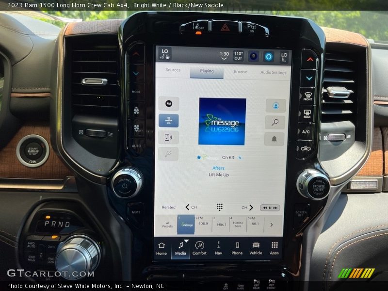 Bright White / Black/New Saddle 2023 Ram 1500 Long Horn Crew Cab 4x4