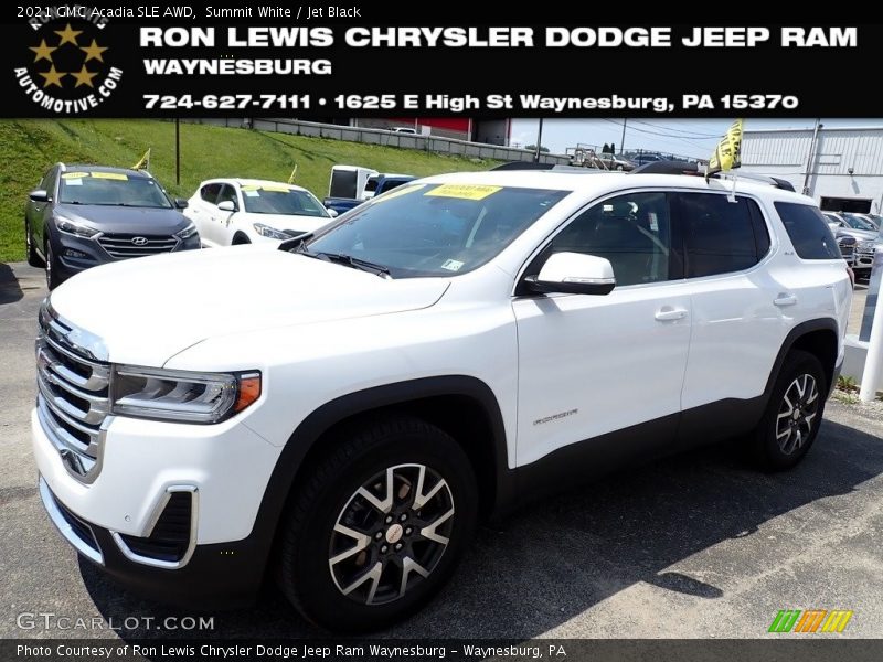 Summit White / Jet Black 2021 GMC Acadia SLE AWD