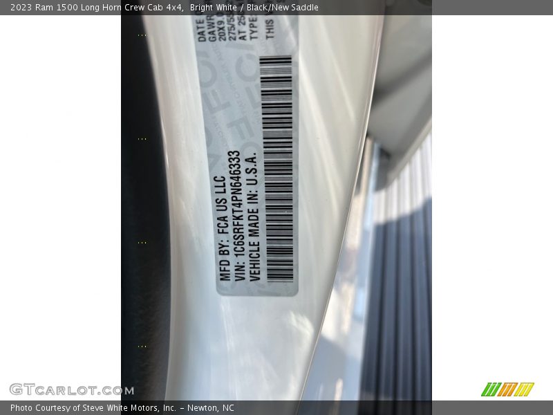 Bright White / Black/New Saddle 2023 Ram 1500 Long Horn Crew Cab 4x4