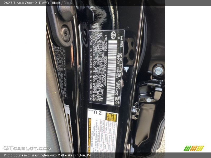 2023 Crown XLE AWD Black Color Code 202