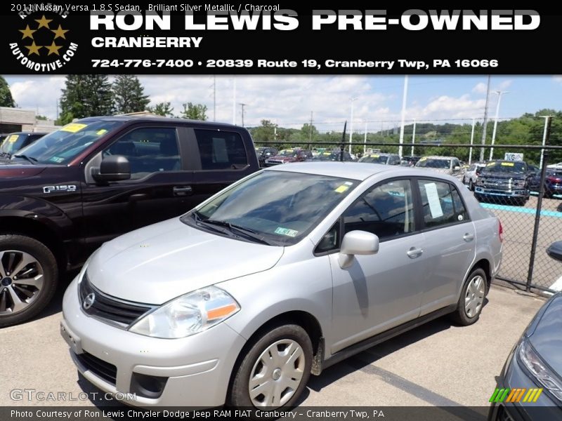 Brilliant Silver Metallic / Charcoal 2011 Nissan Versa 1.8 S Sedan