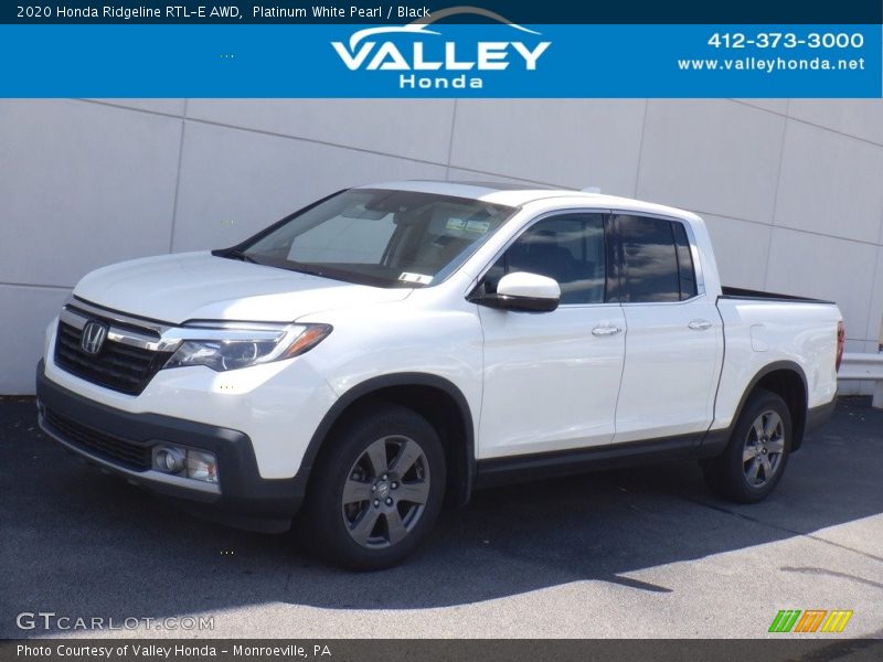 Platinum White Pearl / Black 2020 Honda Ridgeline RTL-E AWD
