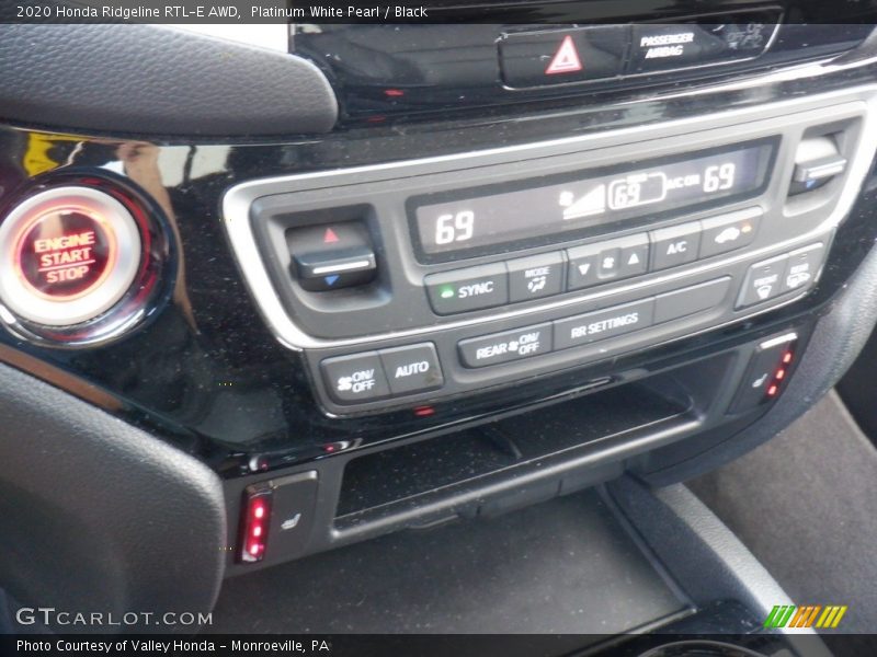 Platinum White Pearl / Black 2020 Honda Ridgeline RTL-E AWD