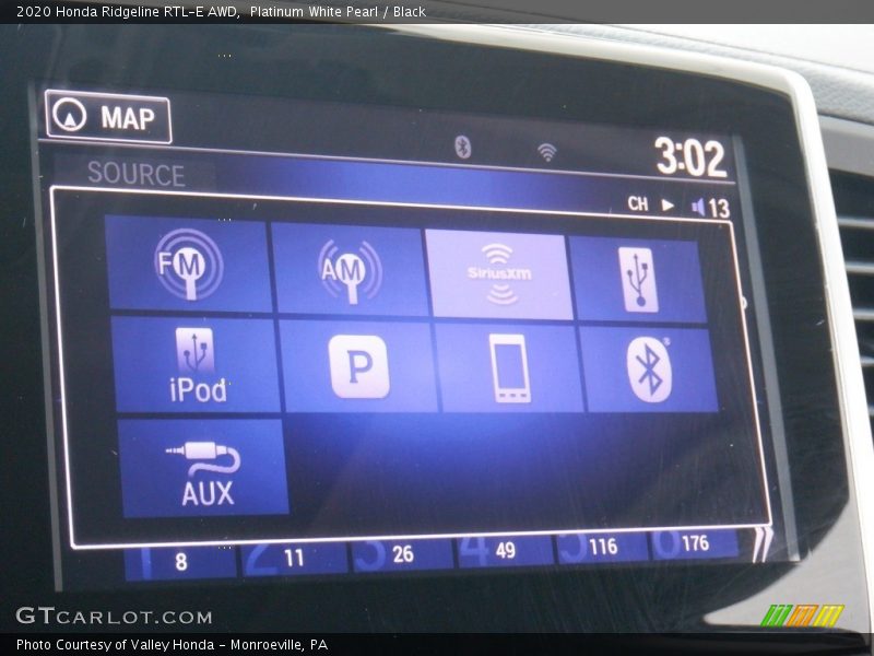 Platinum White Pearl / Black 2020 Honda Ridgeline RTL-E AWD