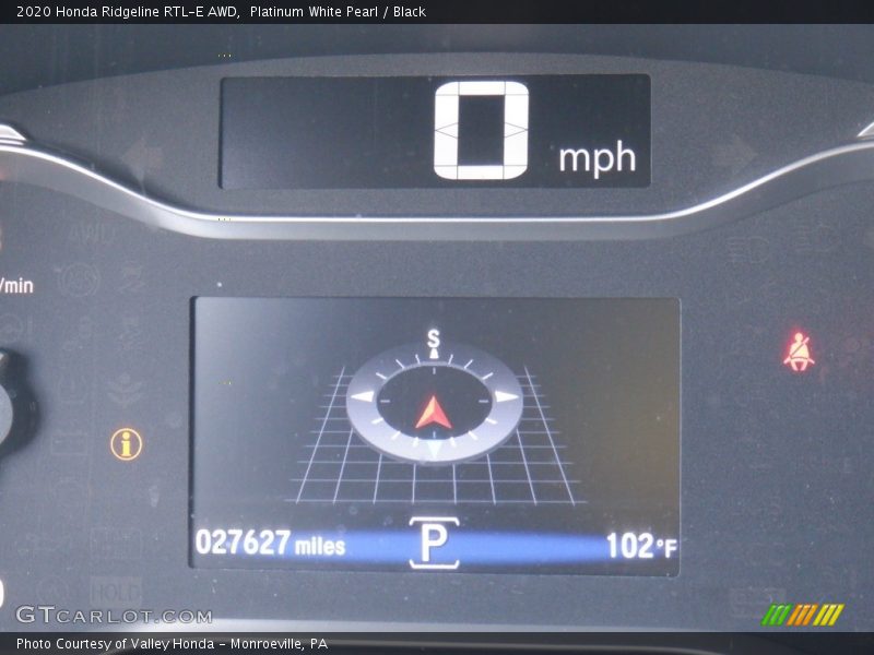 Platinum White Pearl / Black 2020 Honda Ridgeline RTL-E AWD