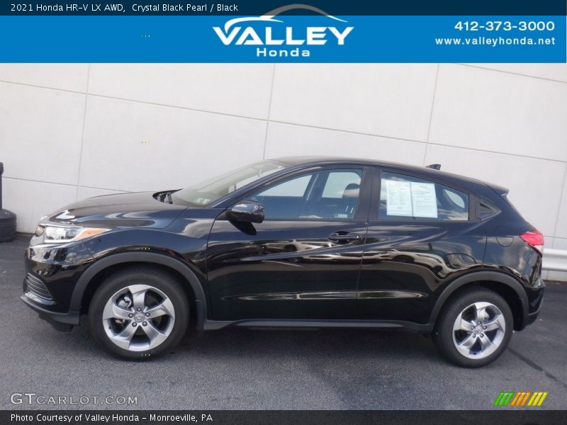 Crystal Black Pearl / Black 2021 Honda HR-V LX AWD