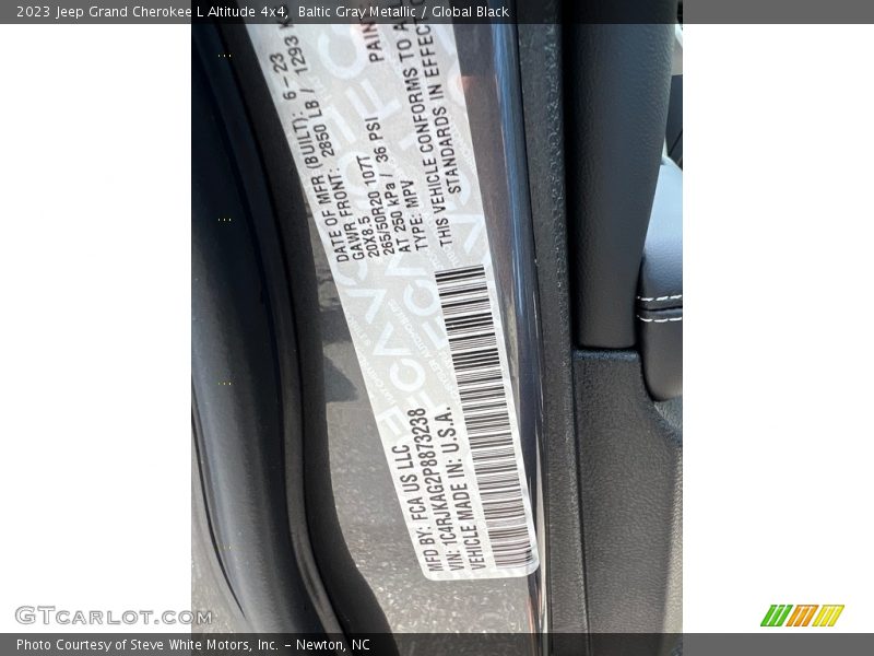 Baltic Gray Metallic / Global Black 2023 Jeep Grand Cherokee L Altitude 4x4