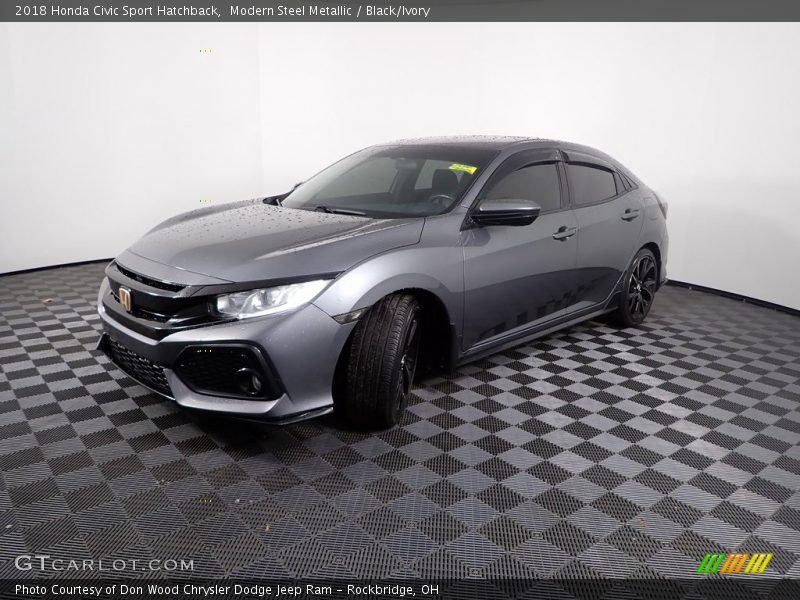 Modern Steel Metallic / Black/Ivory 2018 Honda Civic Sport Hatchback