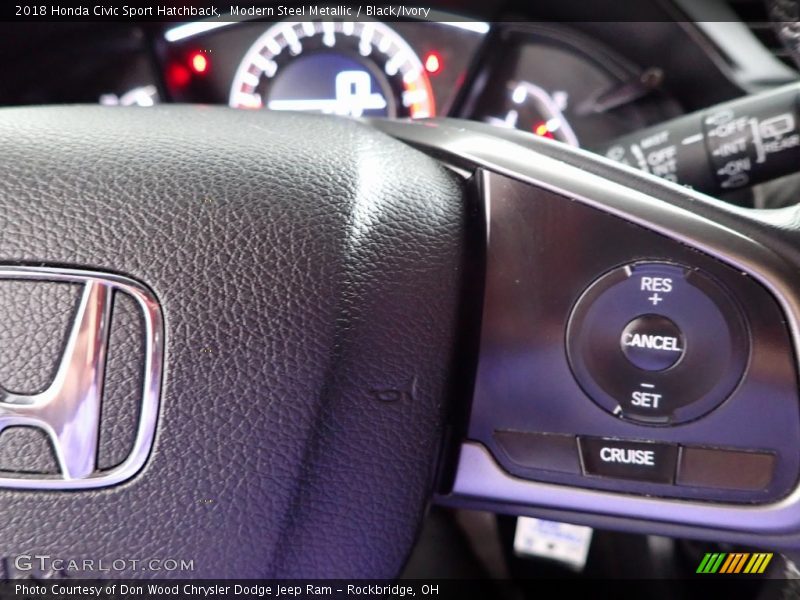 Modern Steel Metallic / Black/Ivory 2018 Honda Civic Sport Hatchback