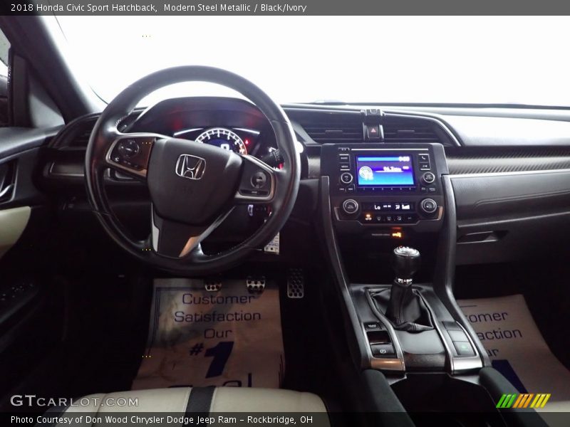 Modern Steel Metallic / Black/Ivory 2018 Honda Civic Sport Hatchback