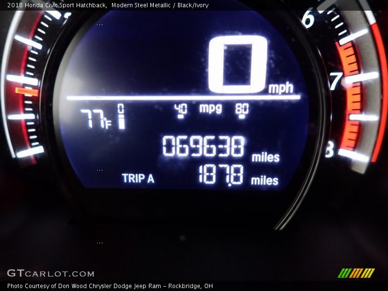 Modern Steel Metallic / Black/Ivory 2018 Honda Civic Sport Hatchback