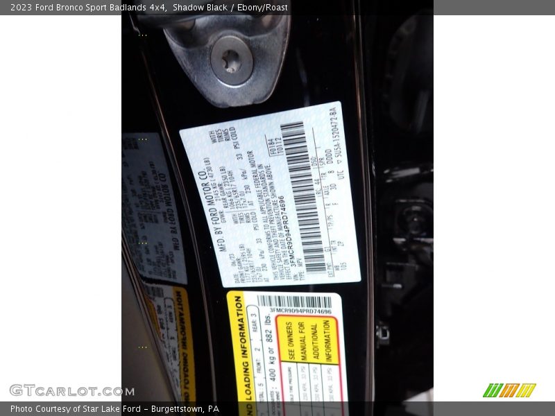 Shadow Black / Ebony/Roast 2023 Ford Bronco Sport Badlands 4x4