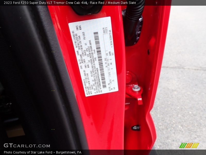 2023 F250 Super Duty XLT Tremor Crew Cab 4x4 Race Red Color Code PQ