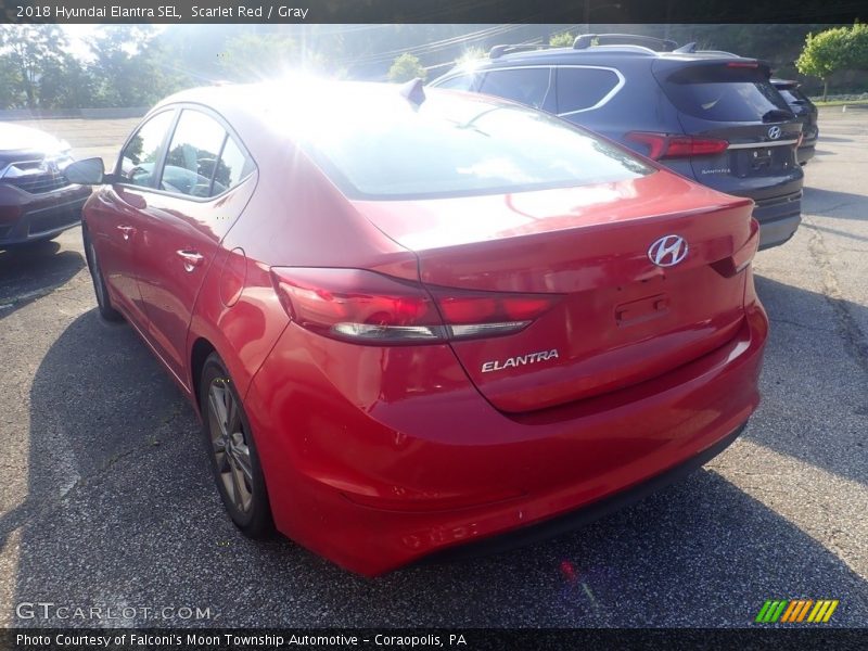 Scarlet Red / Gray 2018 Hyundai Elantra SEL
