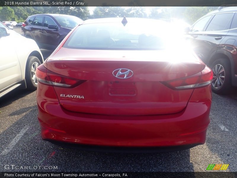 Scarlet Red / Gray 2018 Hyundai Elantra SEL