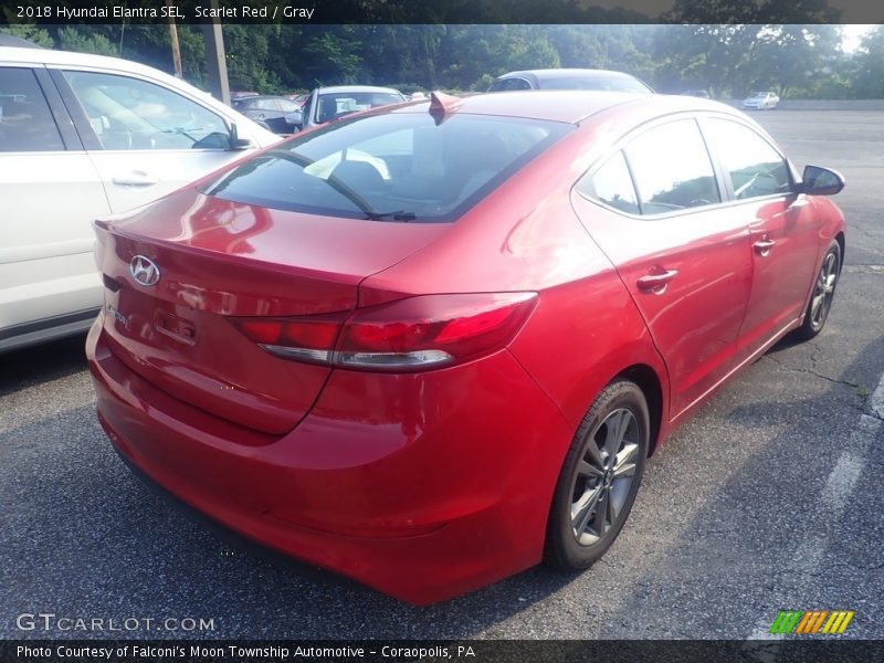 Scarlet Red / Gray 2018 Hyundai Elantra SEL