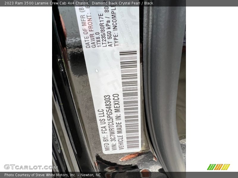 Diamond Black Crystal Pearl / Black 2023 Ram 3500 Laramie Crew Cab 4x4 Chassis