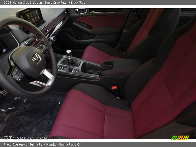 Sonic Gray Pearl / Black/Red 2023 Honda Civic Si Sedan