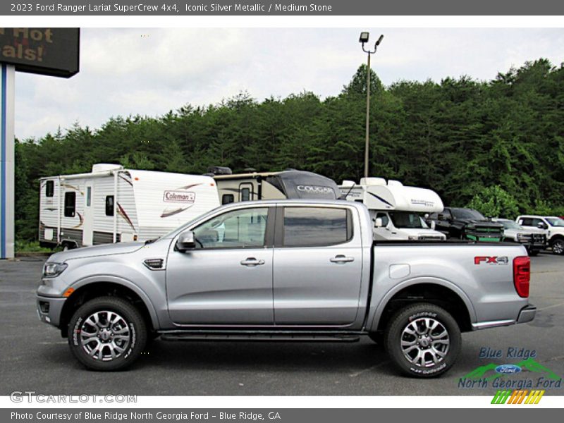 Iconic Silver Metallic / Medium Stone 2023 Ford Ranger Lariat SuperCrew 4x4
