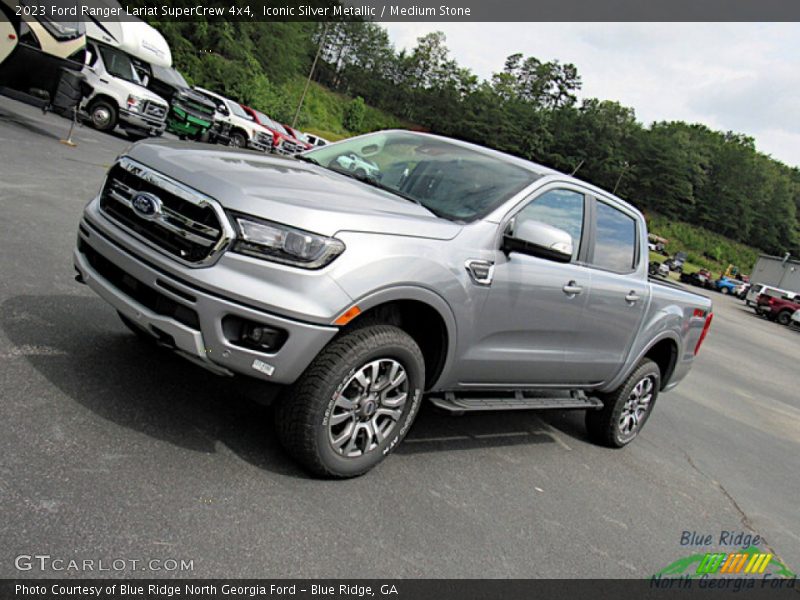 Iconic Silver Metallic / Medium Stone 2023 Ford Ranger Lariat SuperCrew 4x4