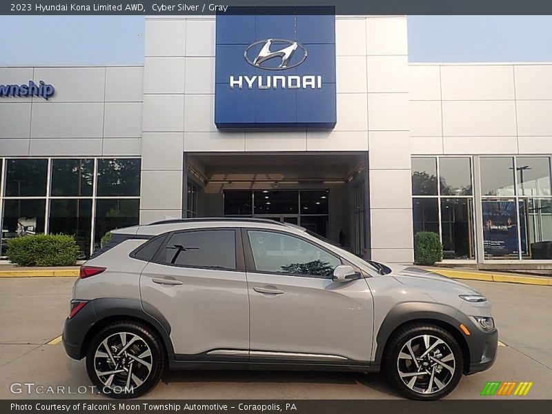 Cyber Silver / Gray 2023 Hyundai Kona Limited AWD