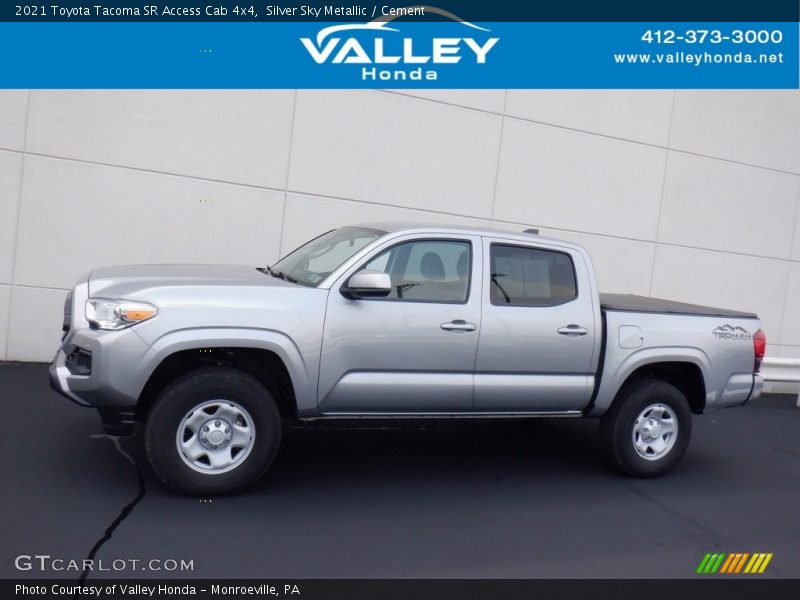 Silver Sky Metallic / Cement 2021 Toyota Tacoma SR Access Cab 4x4