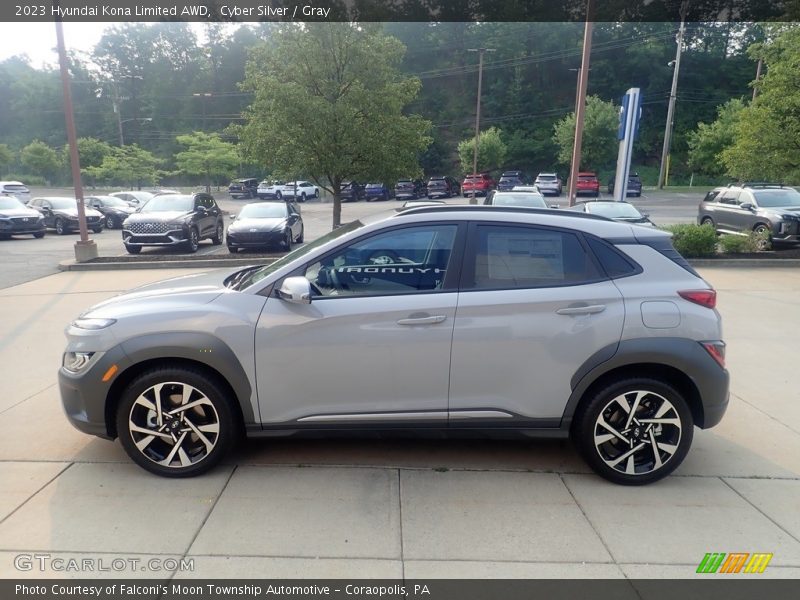 Cyber Silver / Gray 2023 Hyundai Kona Limited AWD