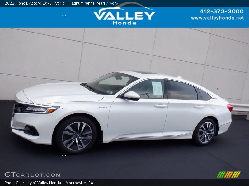 Platinum White Pearl / Ivory 2022 Honda Accord EX-L Hybrid