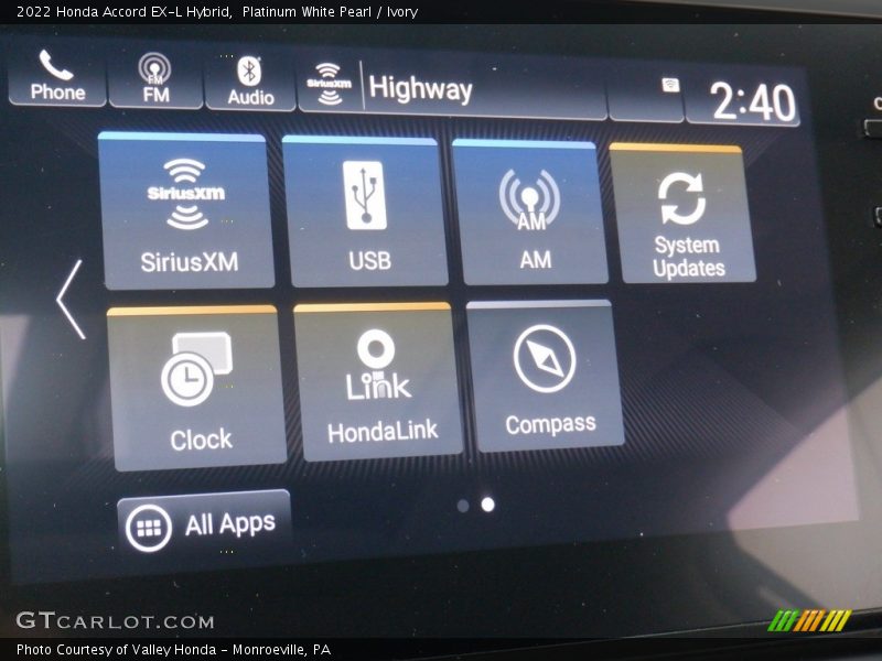 Platinum White Pearl / Ivory 2022 Honda Accord EX-L Hybrid