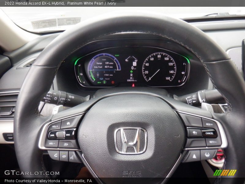 Platinum White Pearl / Ivory 2022 Honda Accord EX-L Hybrid