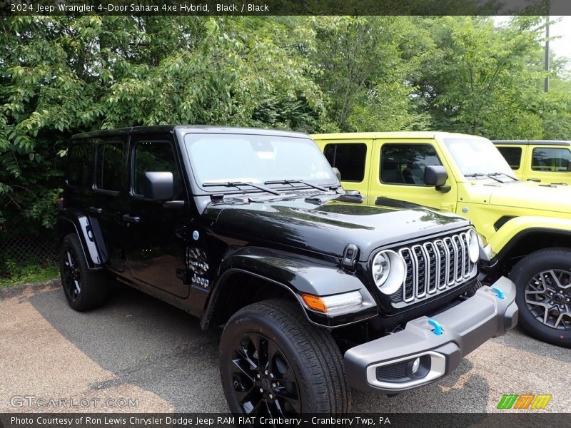 Black / Black 2024 Jeep Wrangler 4-Door Sahara 4xe Hybrid
