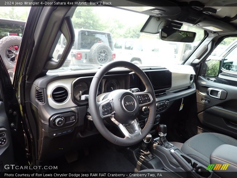 Black / Black 2024 Jeep Wrangler 4-Door Sahara 4xe Hybrid