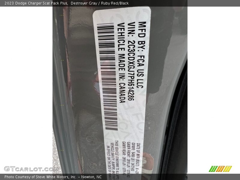 Destroyer Gray / Ruby Red/Black 2023 Dodge Charger Scat Pack Plus