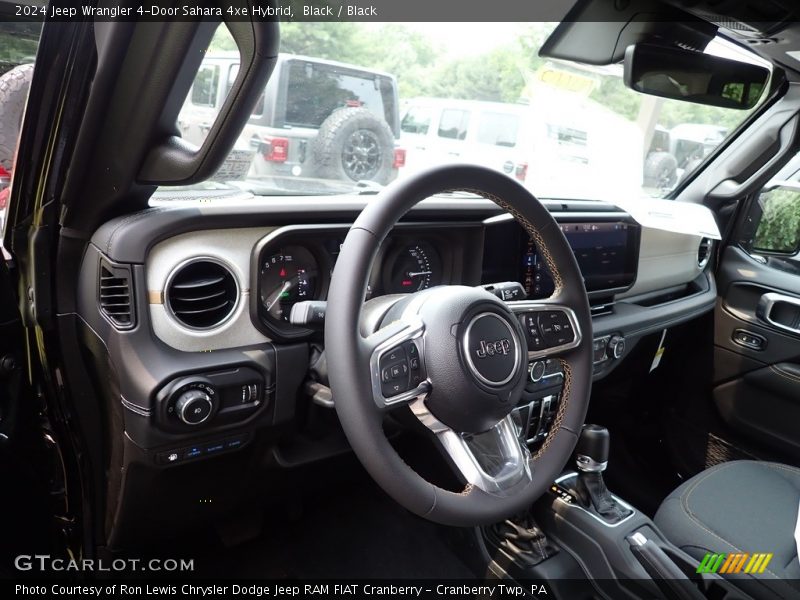 Black / Black 2024 Jeep Wrangler 4-Door Sahara 4xe Hybrid