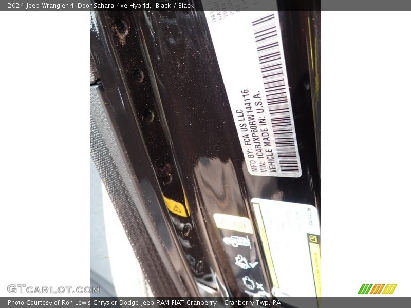 Black / Black 2024 Jeep Wrangler 4-Door Sahara 4xe Hybrid