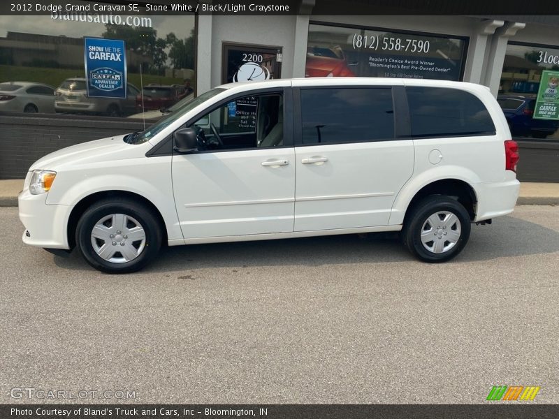 Stone White / Black/Light Graystone 2012 Dodge Grand Caravan SE