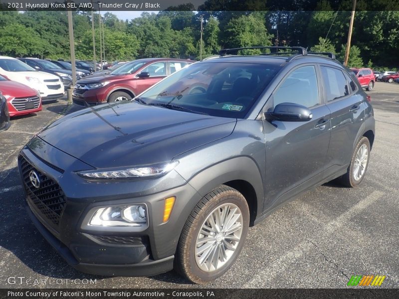 Thunder Gray / Black 2021 Hyundai Kona SEL AWD