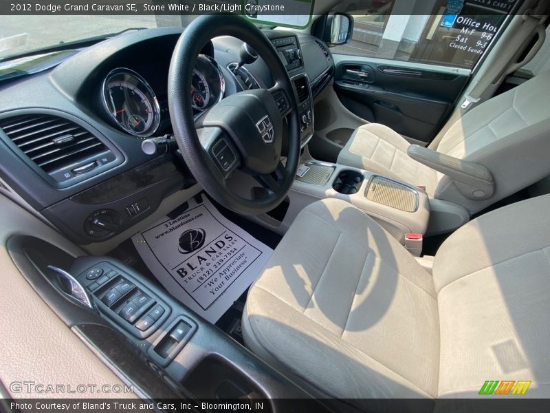 Stone White / Black/Light Graystone 2012 Dodge Grand Caravan SE