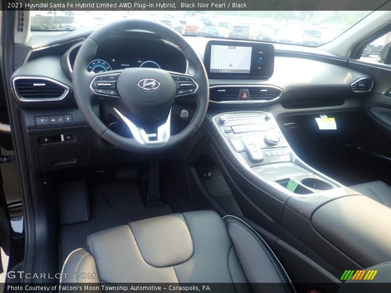 Black Noir Pearl / Black 2023 Hyundai Santa Fe Hybrid Limited AWD Plug-In Hybrid