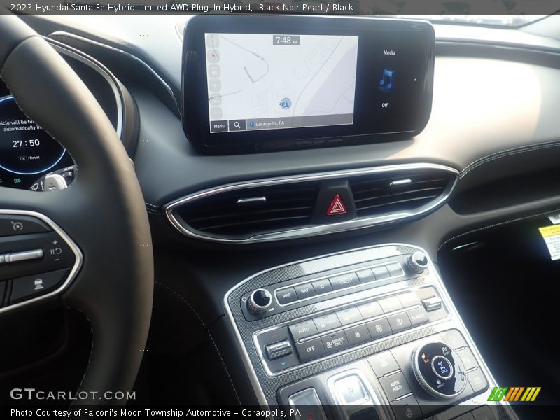 Black Noir Pearl / Black 2023 Hyundai Santa Fe Hybrid Limited AWD Plug-In Hybrid