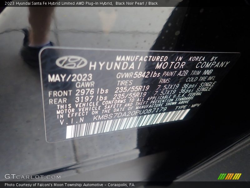 Black Noir Pearl / Black 2023 Hyundai Santa Fe Hybrid Limited AWD Plug-In Hybrid