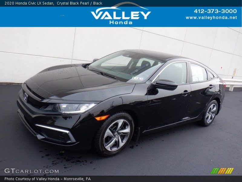 Crystal Black Pearl / Black 2020 Honda Civic LX Sedan