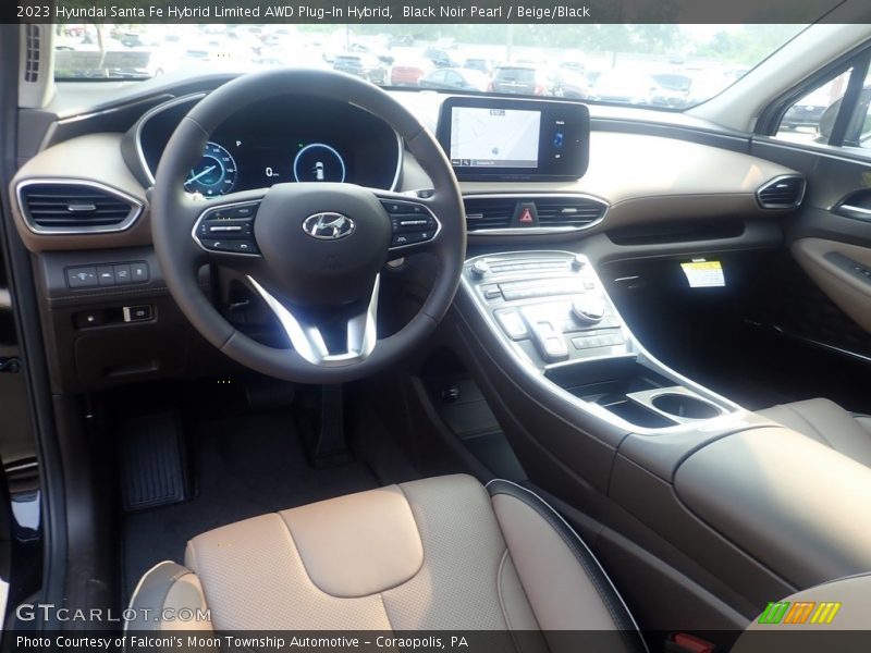 Black Noir Pearl / Beige/Black 2023 Hyundai Santa Fe Hybrid Limited AWD Plug-In Hybrid