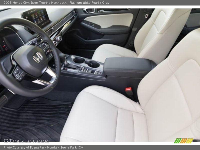 Platinum White Pearl / Gray 2023 Honda Civic Sport Touring Hatchback
