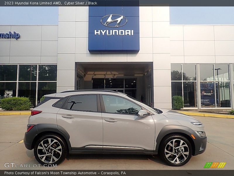 Cyber Silver / Black 2023 Hyundai Kona Limited AWD