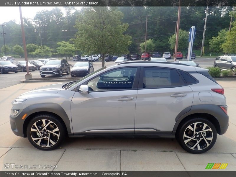 Cyber Silver / Black 2023 Hyundai Kona Limited AWD
